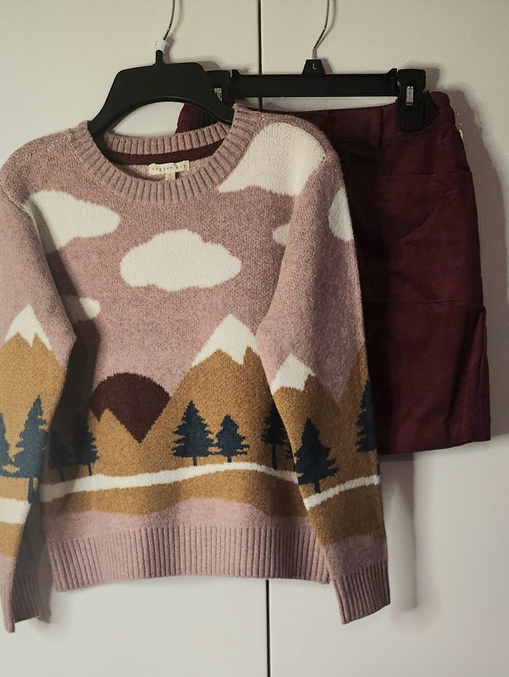 Girls Sweater and Corduroy Skirt Set